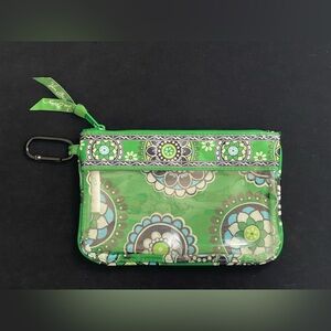 Vera Bradley Cupcakes Green Clear Vinyl Front Cosmetic Pouch Makeup